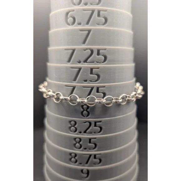 Italy 925 Sterling Silver Oval Link Bracelet 5mm – Milor Mark, 9.63g, Size 8